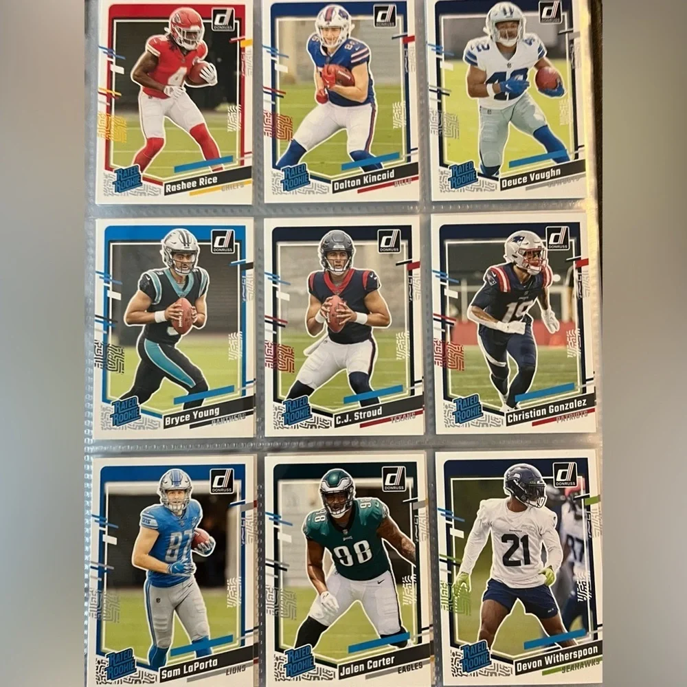 ⭐️ 🏈 2023 Rookie Cards Panini Donruss Football Cards -Over 95 Rated Rookies #B2